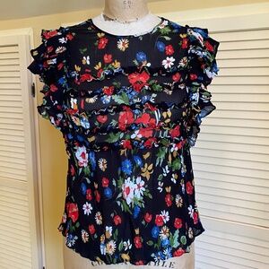 Rare Sezane Melie floral top in sz 34 2